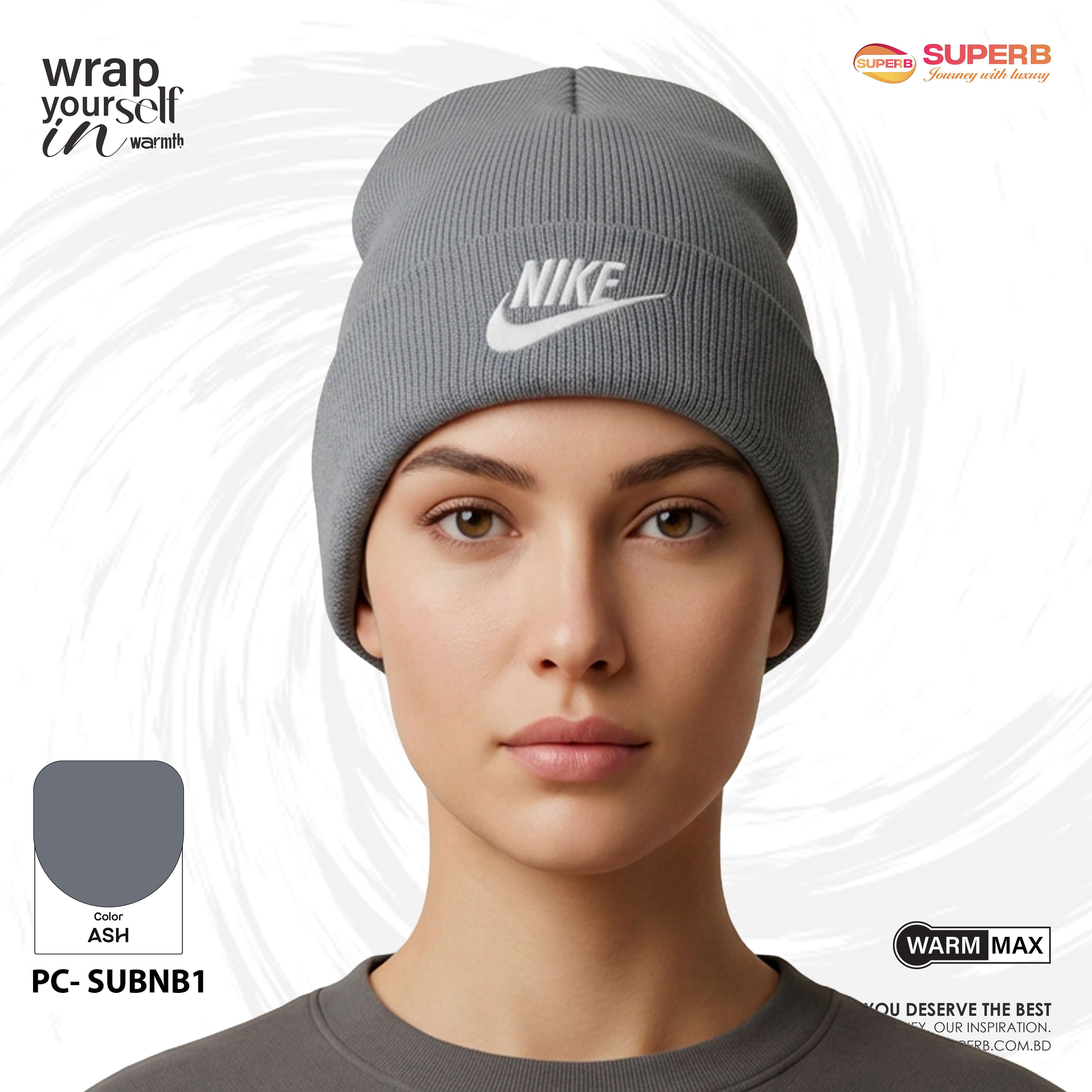 Nike Premium Winter Beanie – Unisex Knit Hat || Superb - Ash