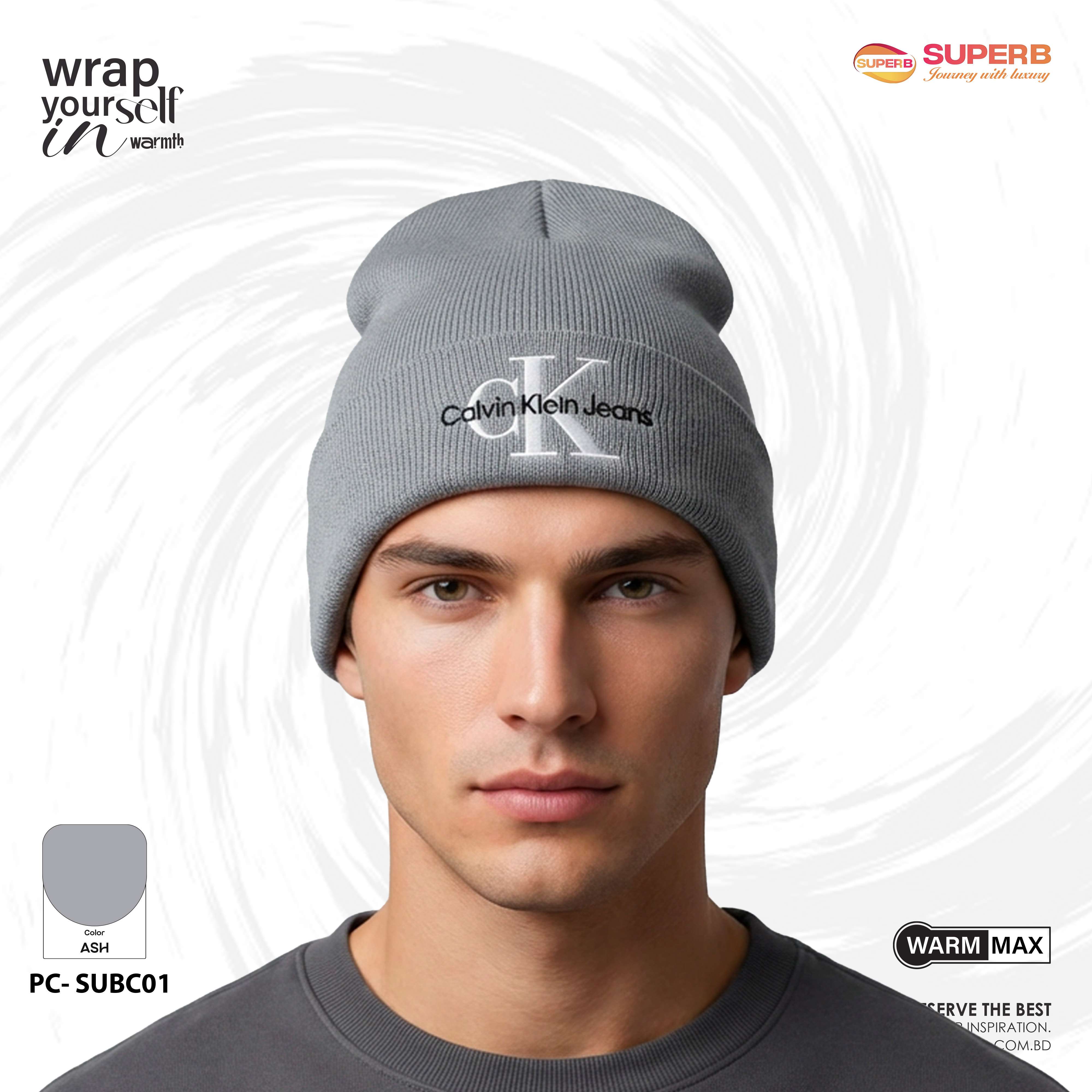 Calvin Klein Premium Winter Beanie – Unisex Knit Hat || Superb - Ash