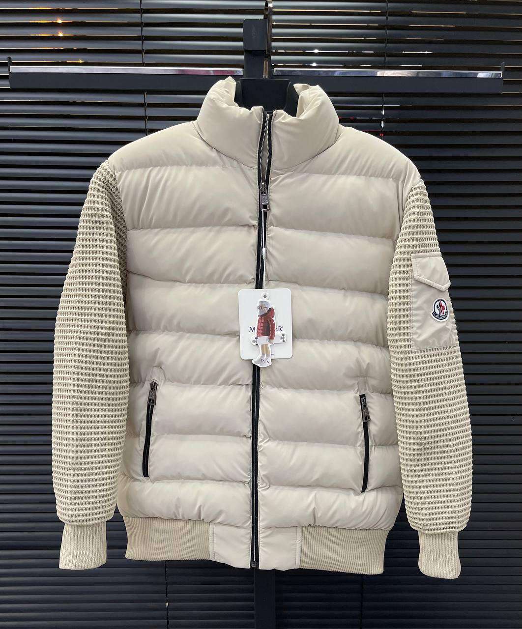 Moncler Knit-Sleeve Down Jacket – Original Premium Winter Wear || Superb - Off-white