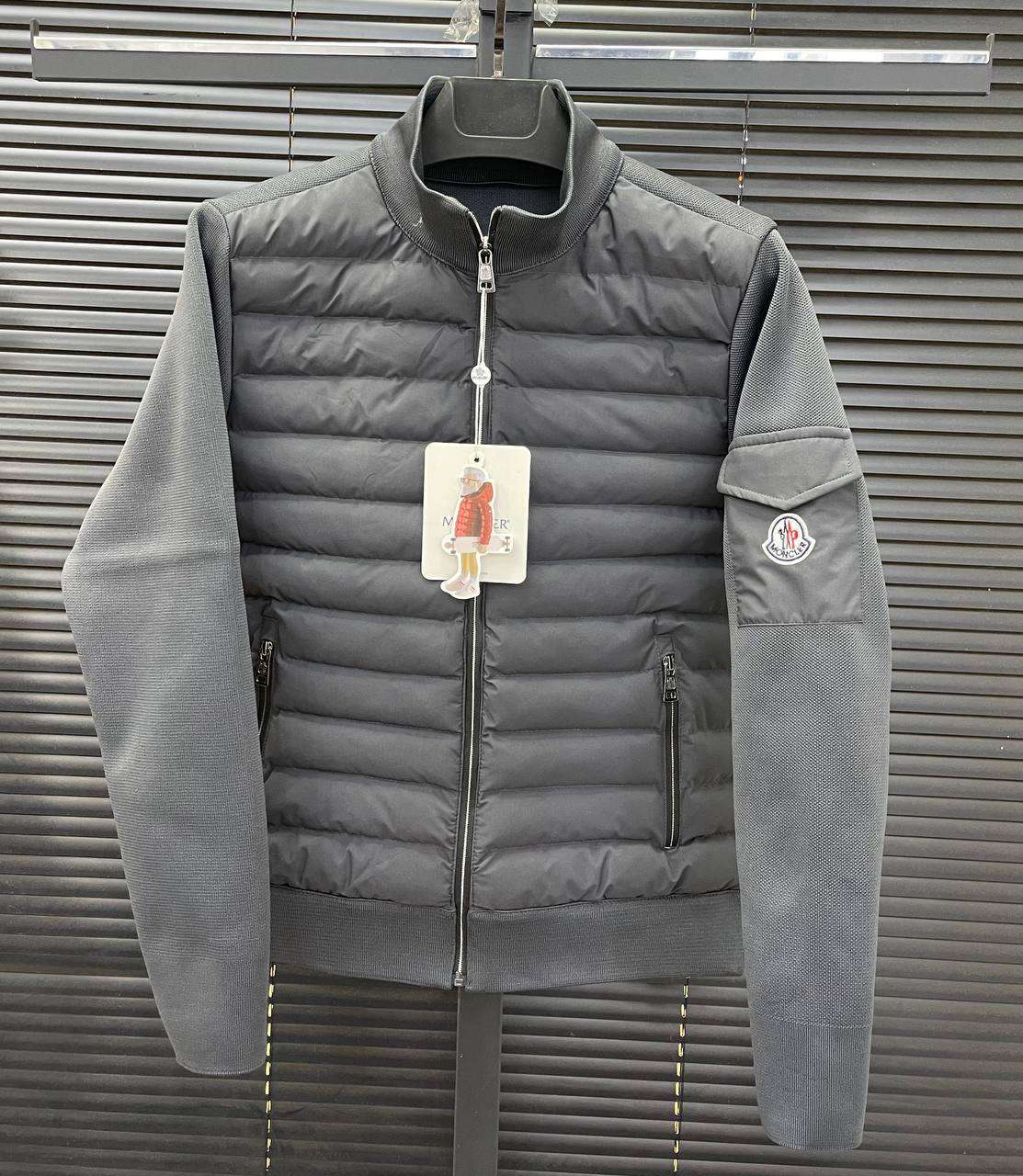 Moncler Knit-Sleeve Down Jacket – Original Premium Winter Wear || Superb - Gray