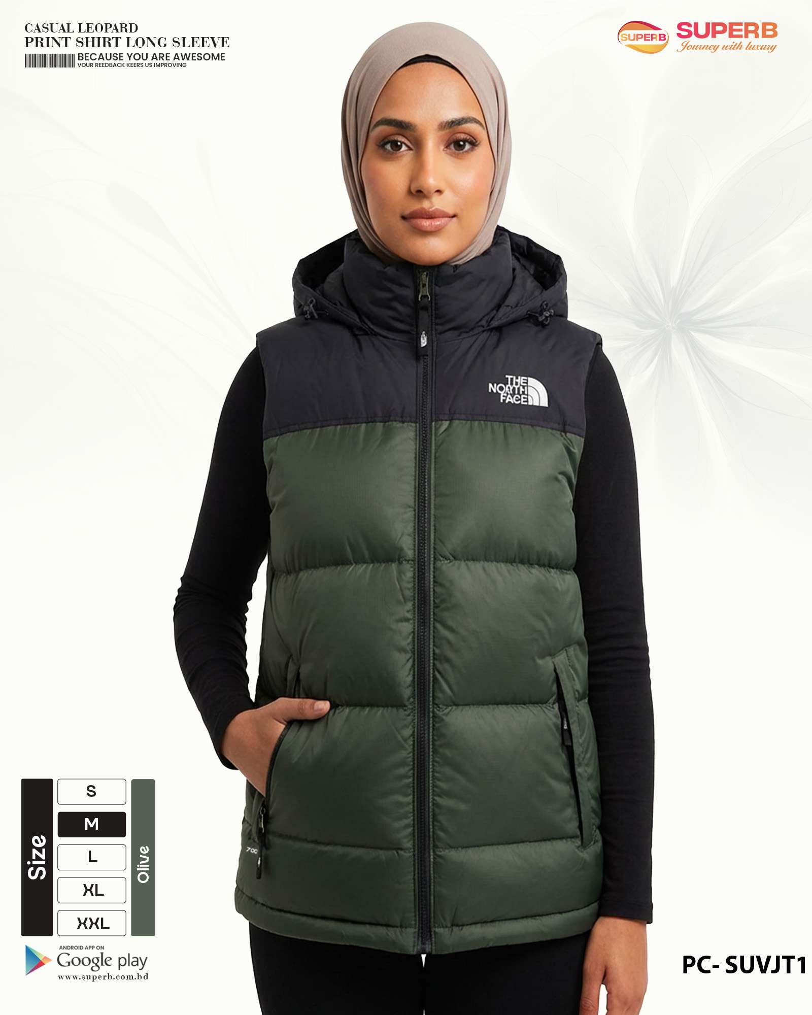 The North Face 1996 Retro Nuptse Vest  | 700-Fill Down, DWR Finish, Stowable Hood | Superb - Olive.