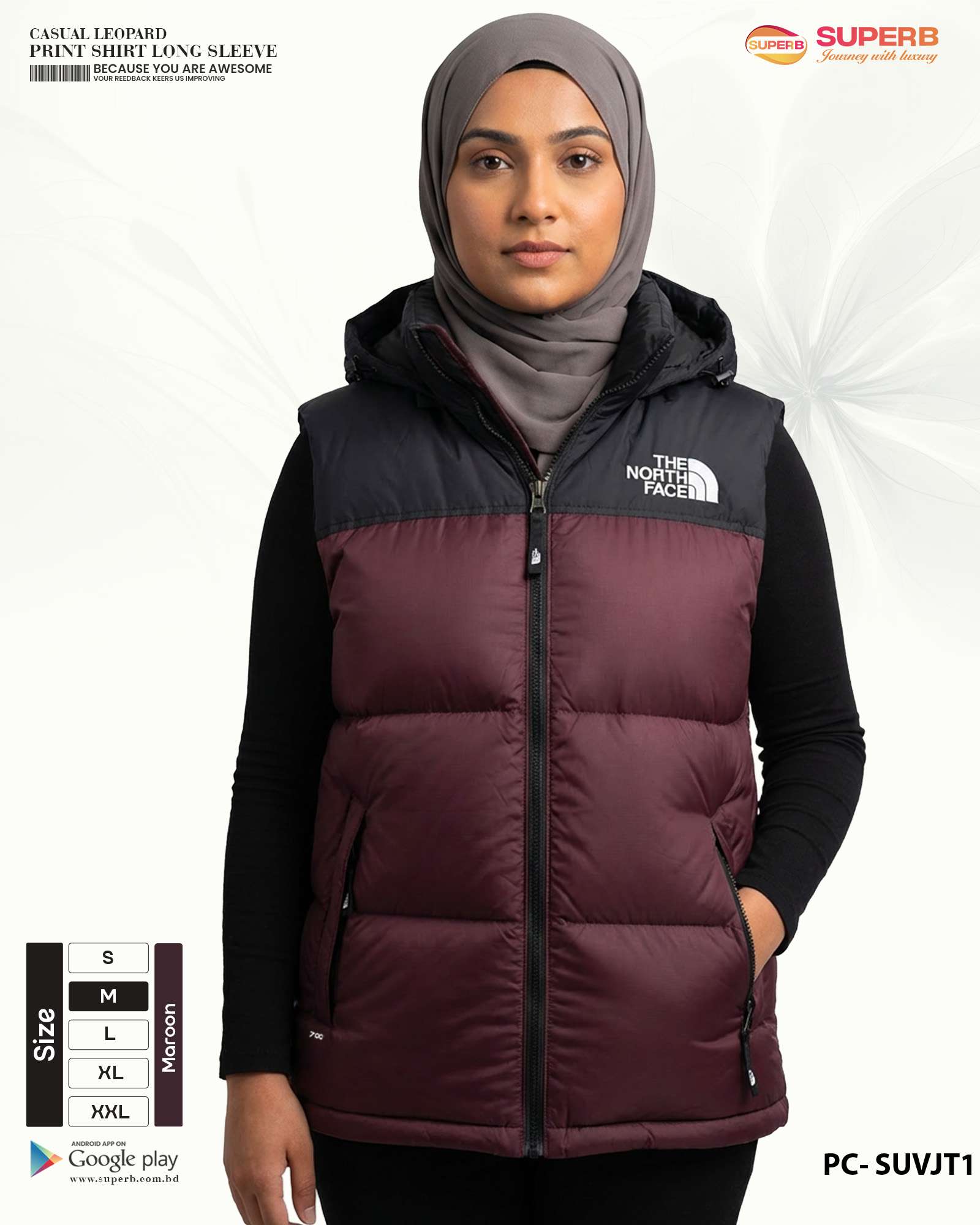 The North Face 1996 Retro Nuptse Vest  | 700-Fill Down, DWR Finish, Stowable Hood | Superb - Maroon