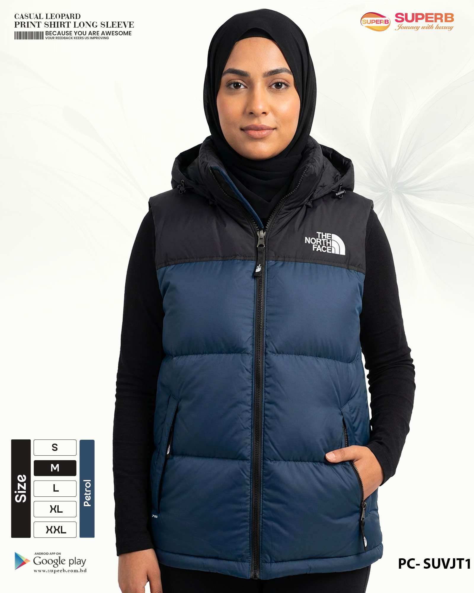 The North Face 1996 Retro Nuptse Vest  | 700-Fill Down, DWR Finish, Stowable Hood | Superb - Petrol