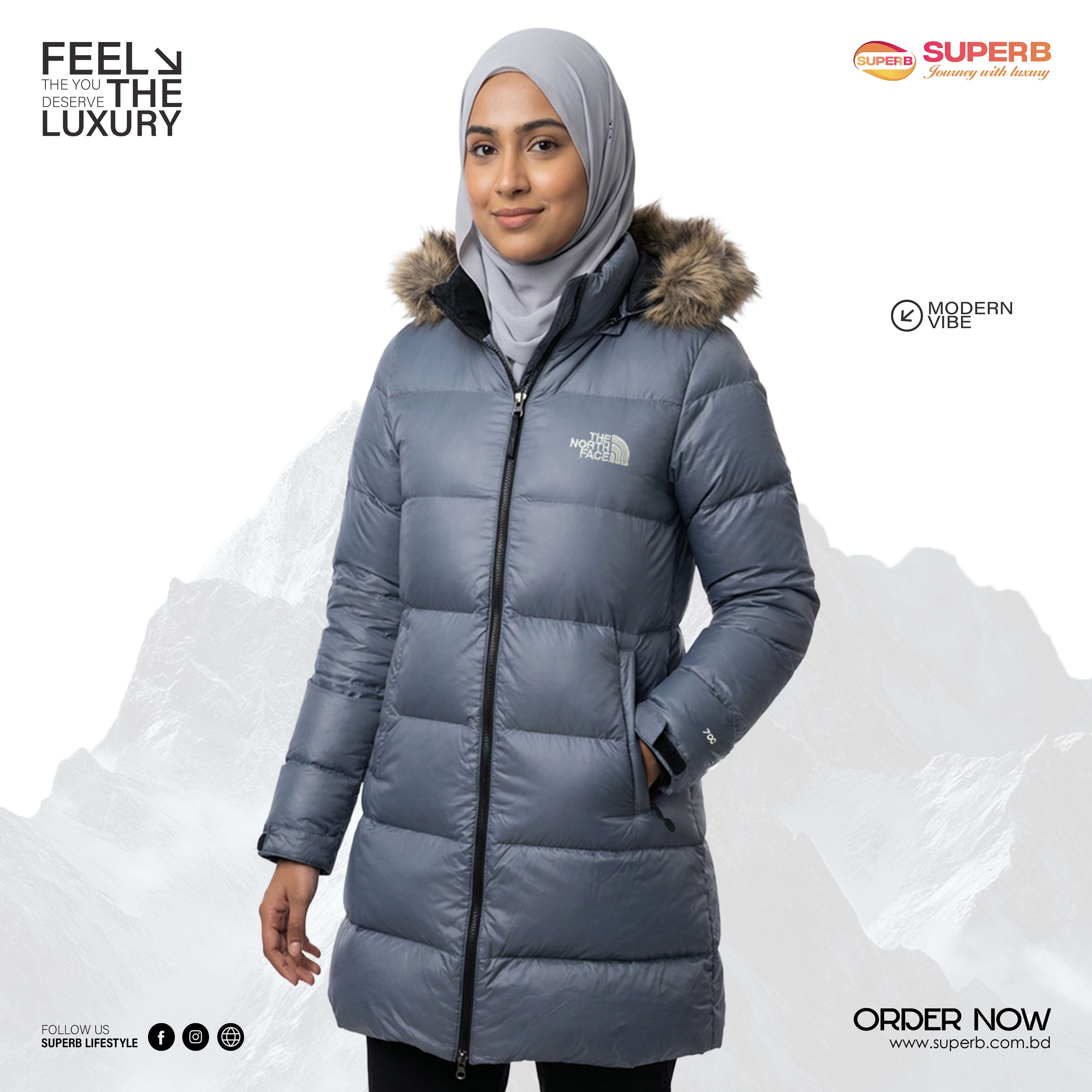 The North Face Women’s Dealio Down Winter Parka – Ash || Superb - Ash