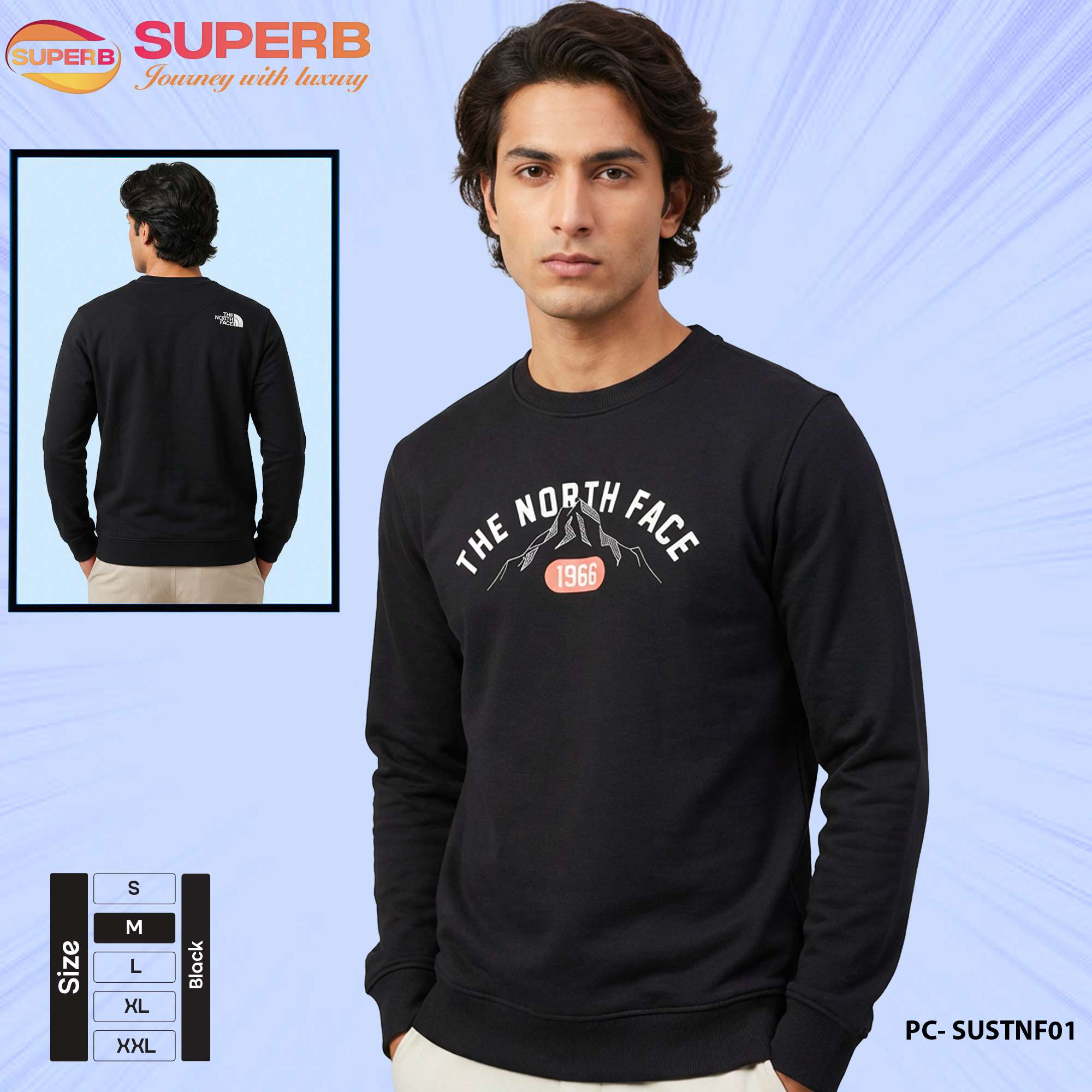 The North Face Premium Sweatshirt 350+ GSM | Winter Crewneck - Black