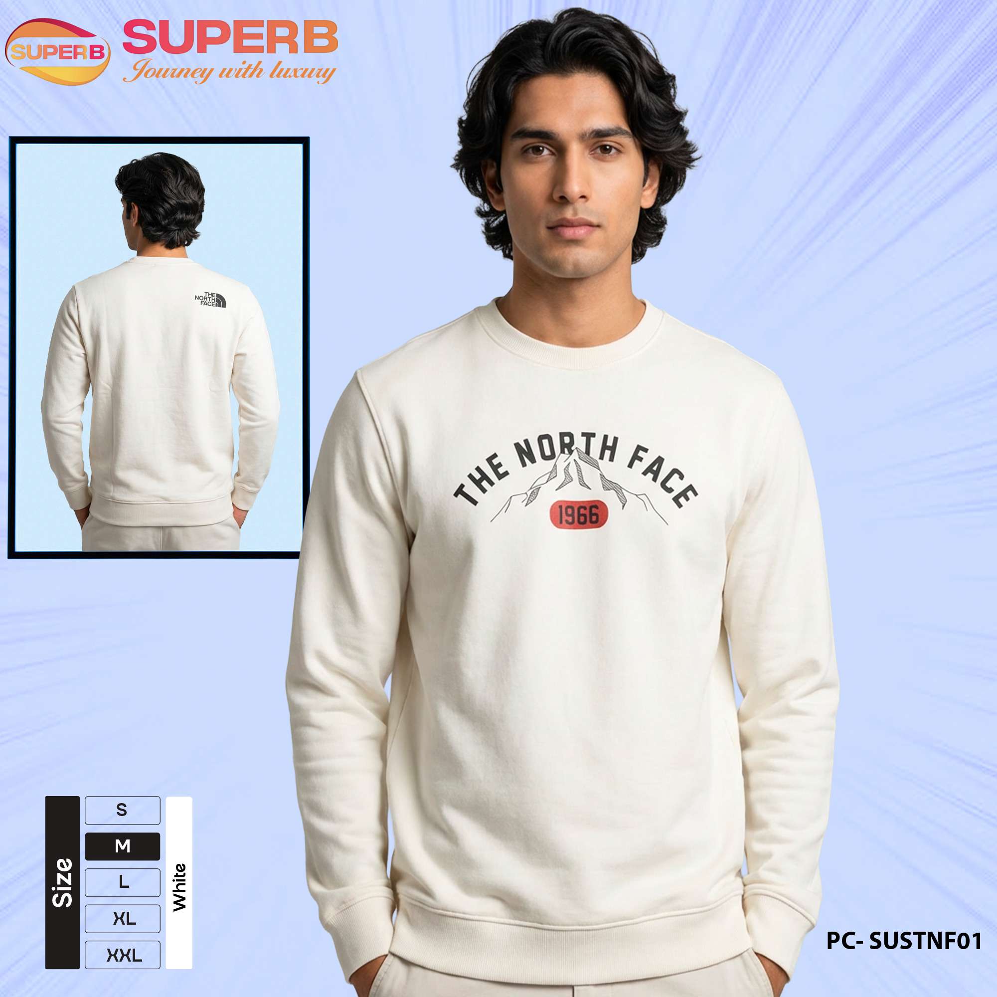 The North Face Premium Sweatshirt 350+ GSM | Winter Crewneck - White