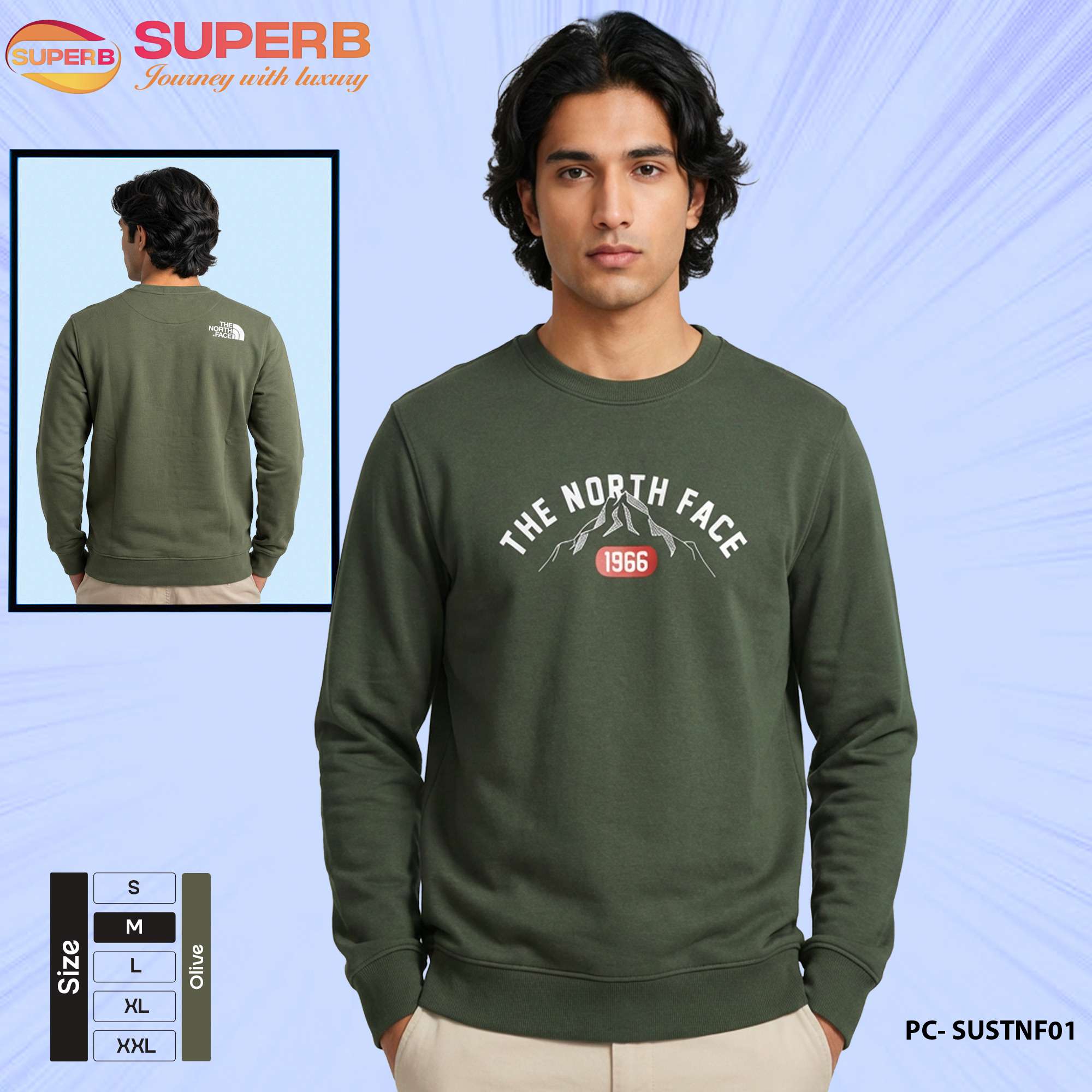 The North Face Premium Sweatshirt 350+ GSM | Winter Crewneck - Olive
