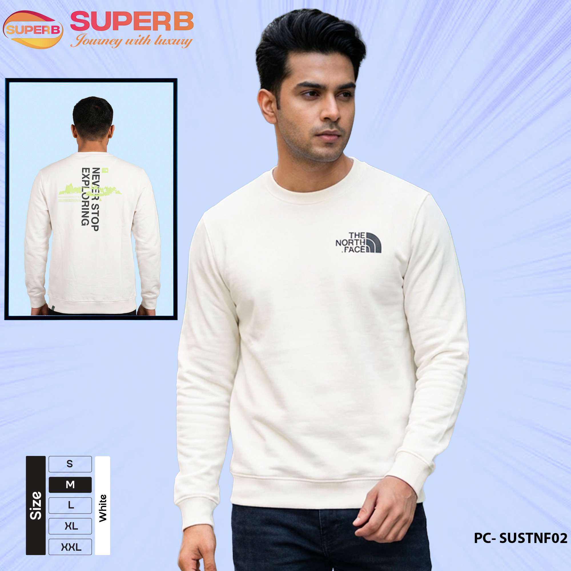 The North Face Premium Sweatshirt 350+ GSM | Winter Crewneck - White