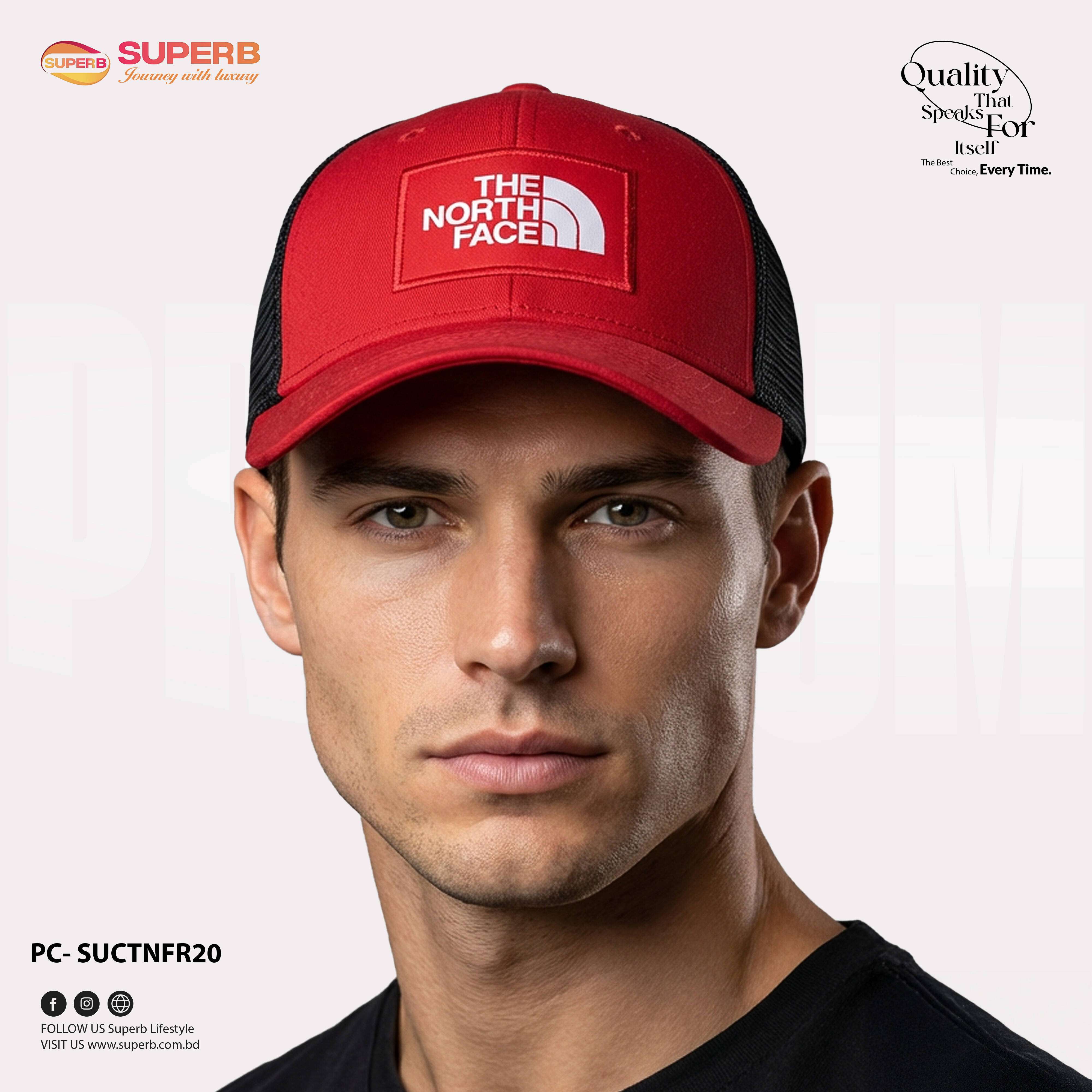 The North Face Classic Trucker Cap | Breathable Mesh Back & Adjustable Fit || SUCTNFR20 - Red