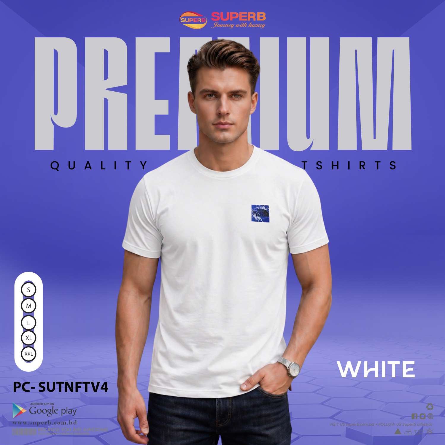 Premium The North Face Cotton T-Shirt for Men || PC-SUTNFTV4 - White