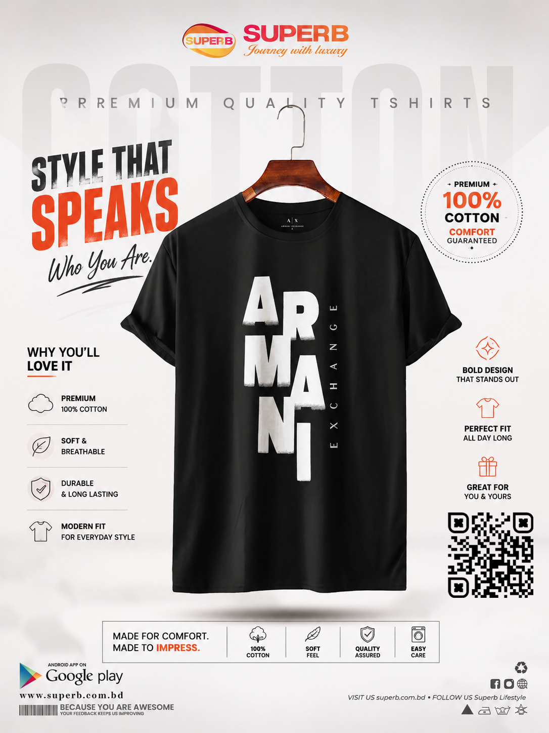 A|X Armani Exchange Men's Ombre Logo T-Shirt || SUAETS01 - Black